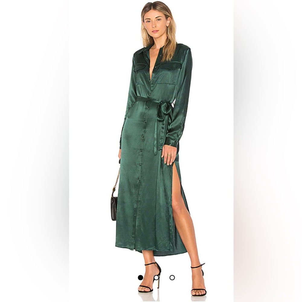 L’Academie Green slitted dress